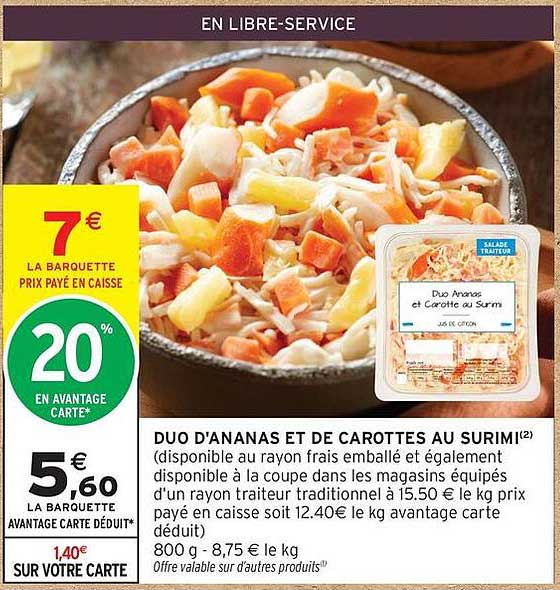 DUO D'ANANAS ET DE CAROTTES AU SURIMI