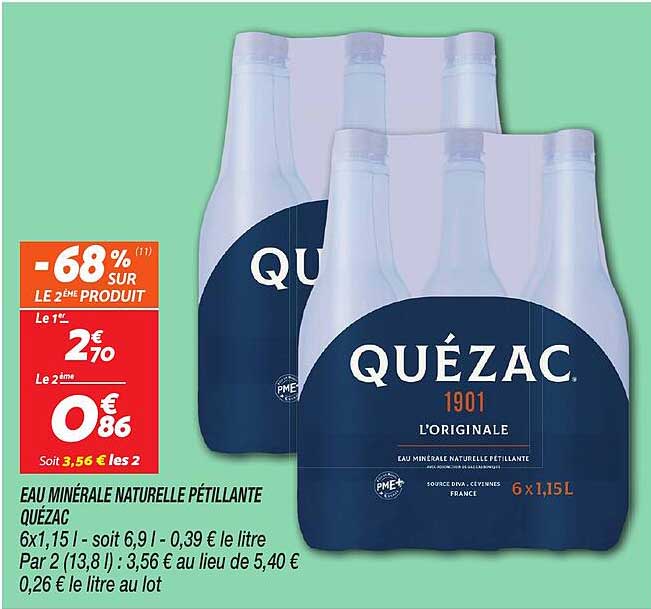 EAU MINÉRALE NATURELLE PÉTILLANTE QUÉZAC