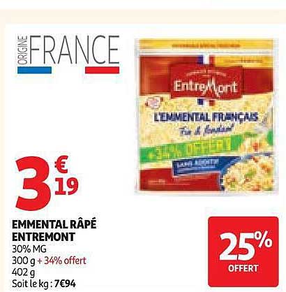 EMMENTAL RÂPÉ ENTREMONT