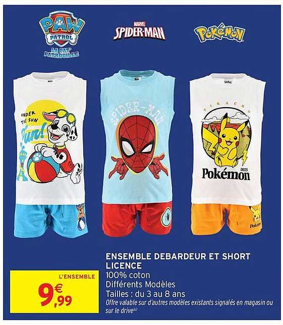 ENSEMBLE DEBARDEUR ET SHORT LICENCE