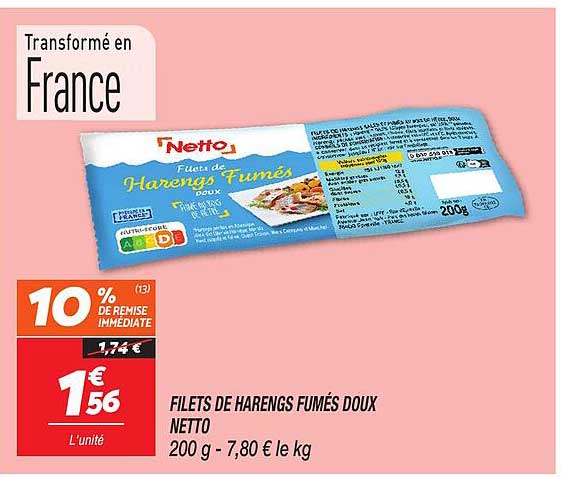 FILETS DE HARENGS FUMÉS DOUX NETTO