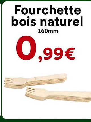 Fourchette bois naturel 160mm