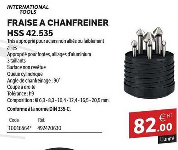 FRAISE A CHANFREINER HSS 42.535