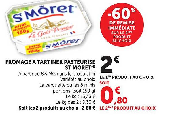 FROMAGE A TARTINER PASTEURISE ST MORET
