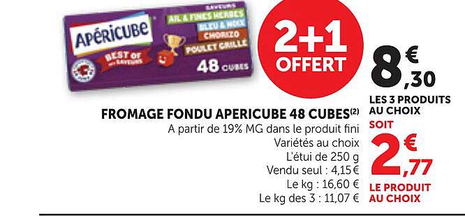 FROMAGE FONDU APERICUBE 48 CUBES