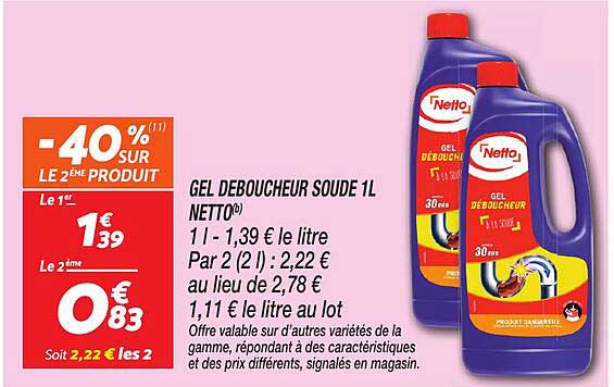 GEL DEBOUCHEUR SOUDE 1L NETTO