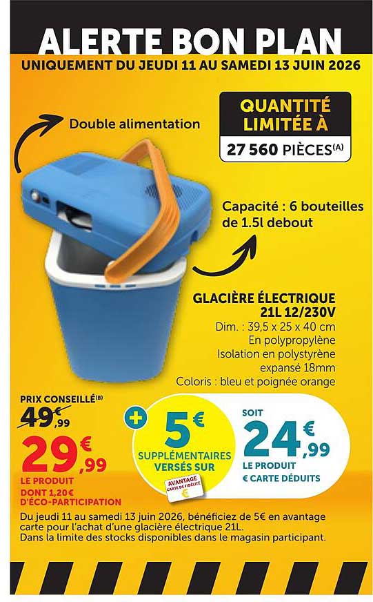 GLACIÈRE ÉLECTRIQUE 21L 12/230V
