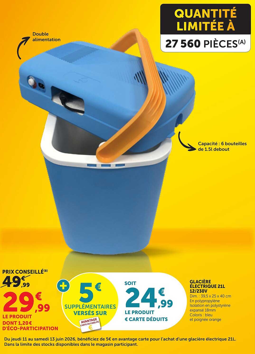 GLACIÈRE ÉLECTRIQUE 21L 12/230V