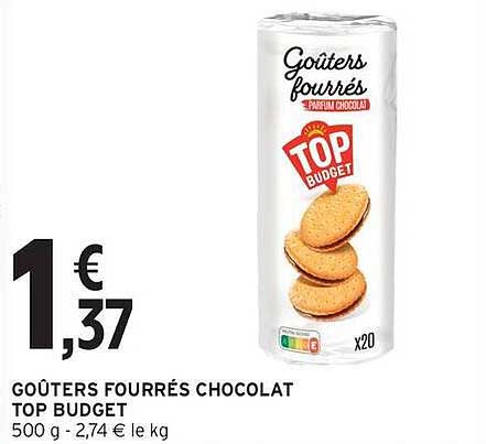 GOÛTERS FOURRÉS CHOCOLAT TOP BUDGET