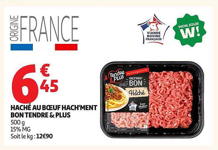 HACHÉ AU BOEUF HACH'MENT BON TENDRE & PLUS