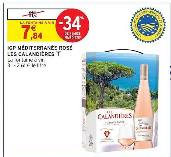 IGP MÉDITERRANÉE ROSÉ LES CALANDIÈRES