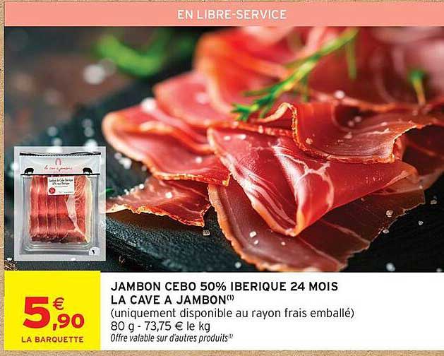 JAMBON CEBO 50% IBERIQUE 24 MOIS LA CAVE A JAMBON