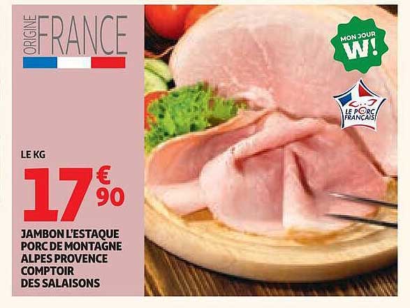JAMBON L'ESTAQUE PORC DE MONTAGNE ALPES PROVENCE COMPTOIR DES SALAISONS
