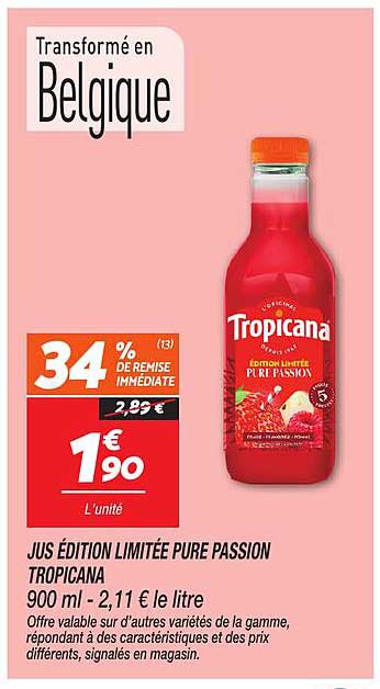 JUS ÉDITION LIMITÉE PURE PASSION TROPICANA 900 ml