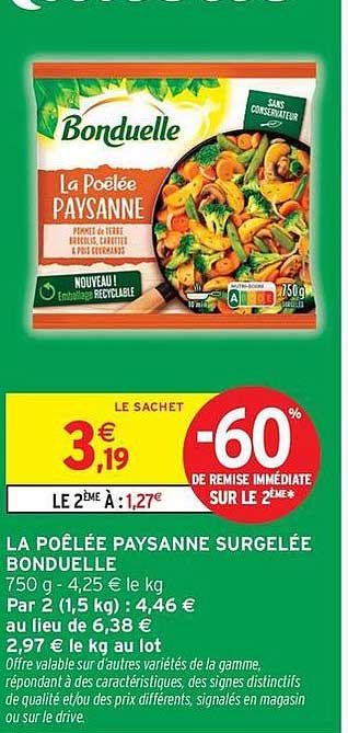 LA POÊLÉE PAYSANNE SURGELÉE BONDUELLE 750 g