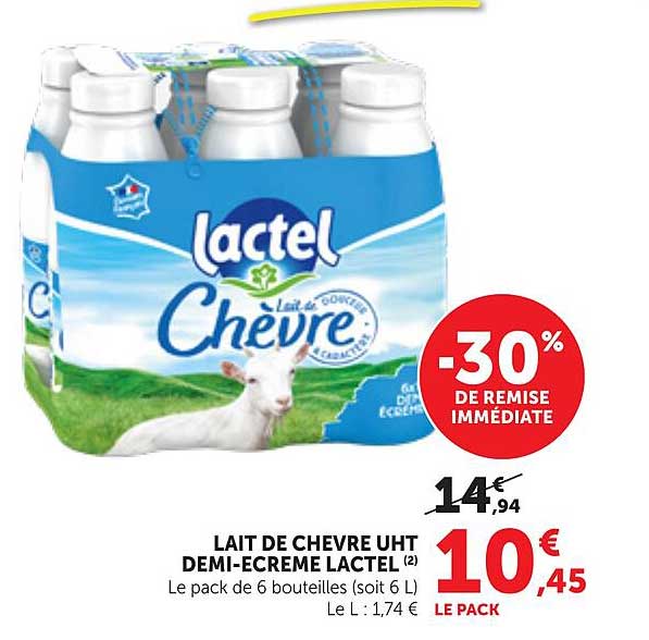 LAIT DE CHEVRE UHT DEMI-ECREME LACTEL