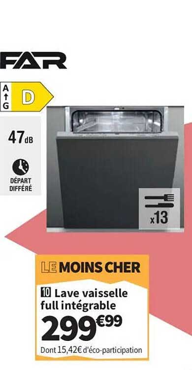 LE MOINS CHER 10 Lave vaisselle full intégrable