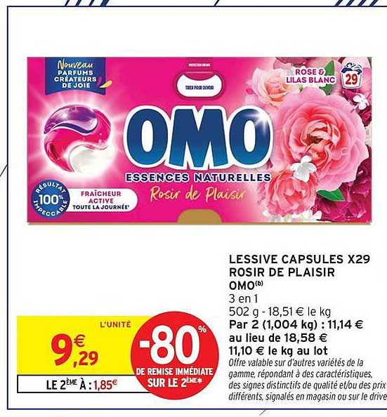 LESSIVE CAPSULES X29 ROSIR DE PLAISIR OMO