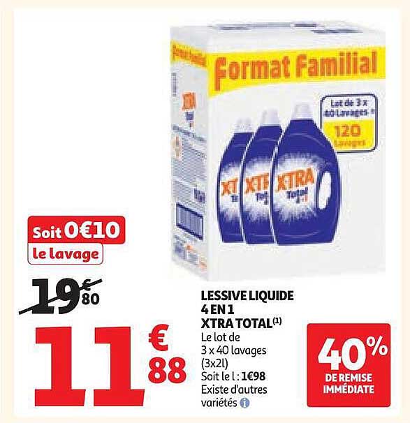 LESSIVE LIQUIDE 4 EN 1 XTRA TOTAL