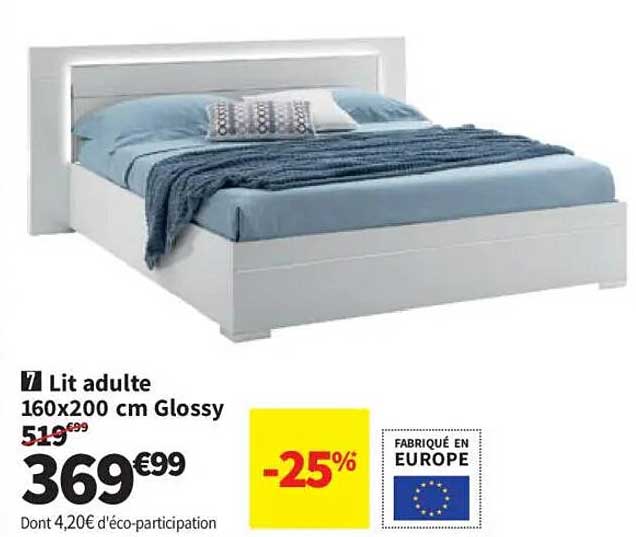 Lit adulte 160x200 cm Glossy