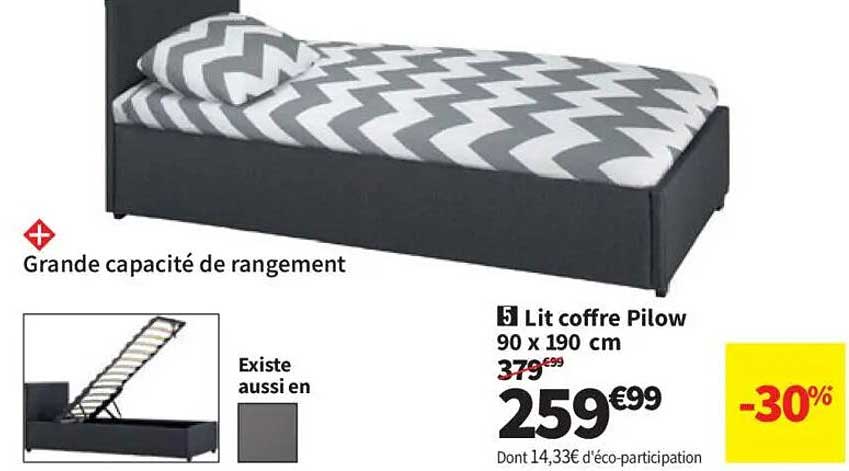 Lit coffre Pilow 90 x 190 cm