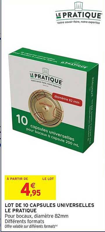 LOT DE 10 CAPSULES UNIVERSELLES LE PRATIQUE