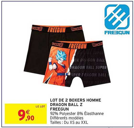 LOT DE 2 BOXERS HOMME DRAGON BALL Z FREEGUN