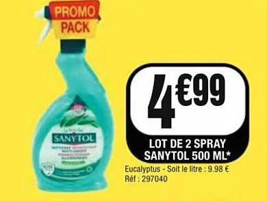 LOT DE 2 SPRAY SANYTOL 500 ML*