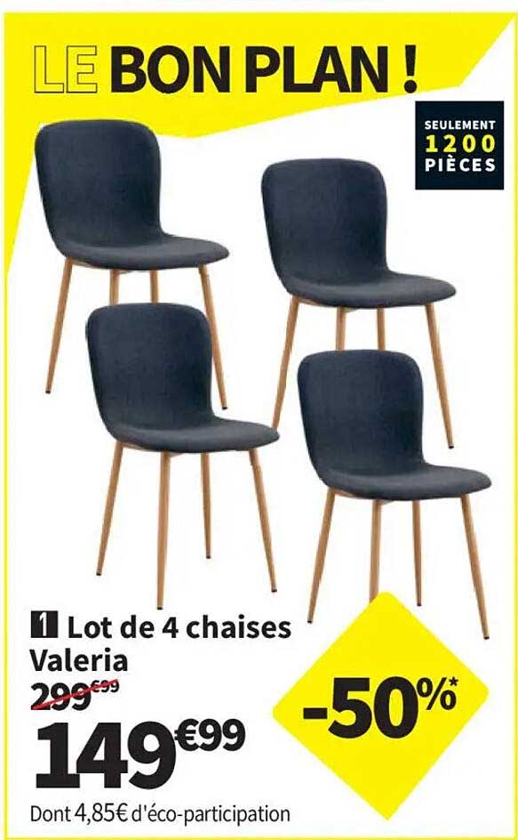 Lot de 4 chaises Valeria