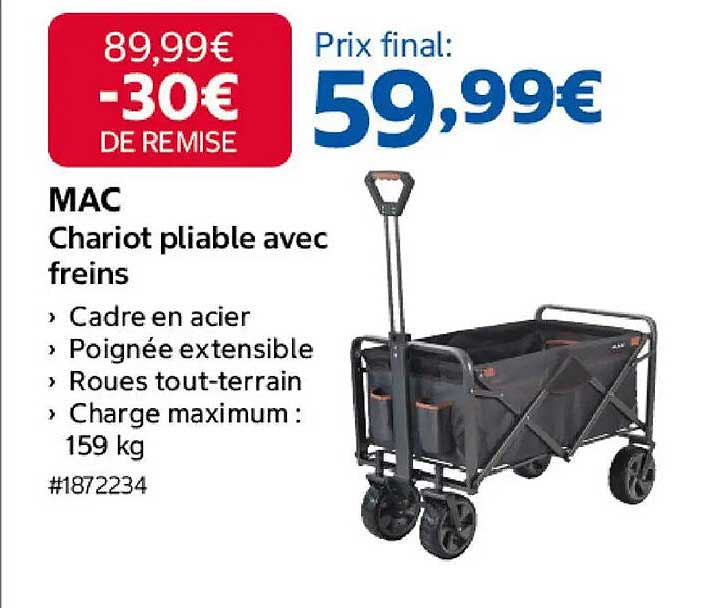 MAC Chariot pliable avec freins