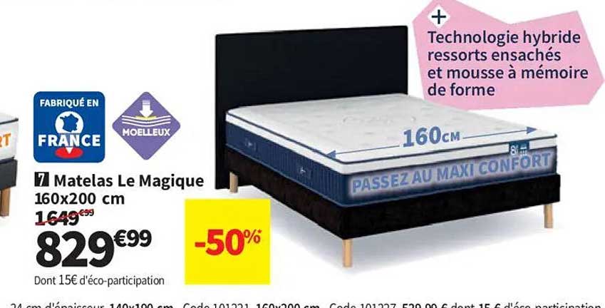 Matelas Le Magique 160x200 cm