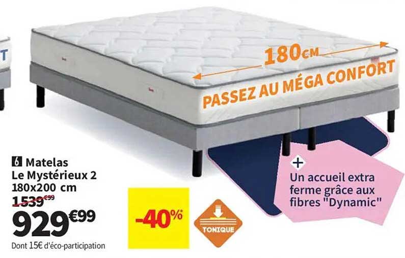 Matelas Le Mystérieux 2 180x200 cm