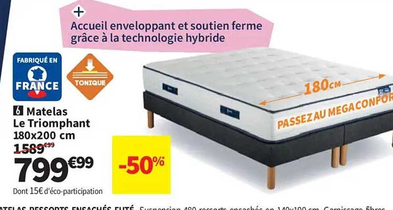 Matelas Le Triomphant 180x200 cm