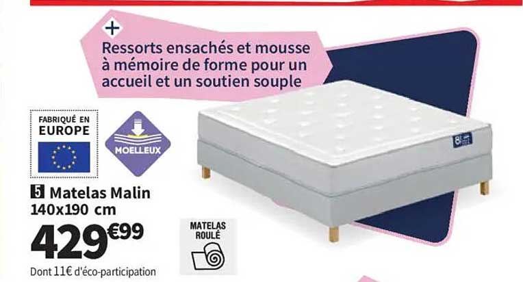 Matelas Malin 140x190 cm