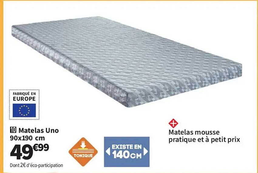 Matelas Uno 90x190 cm