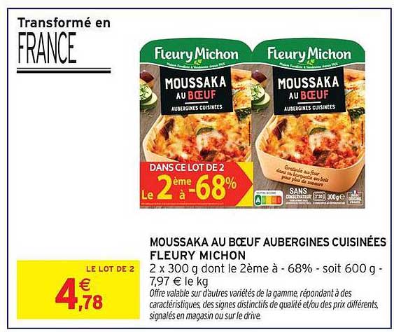 MOUSSAKA AU BŒUF AUBERGINES CUISINÉES FLEURY MICHON