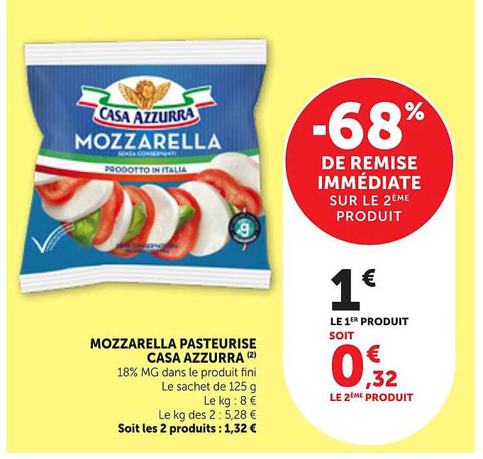 MOZZARELLA PASTEURISÉ CASA AZZURRA