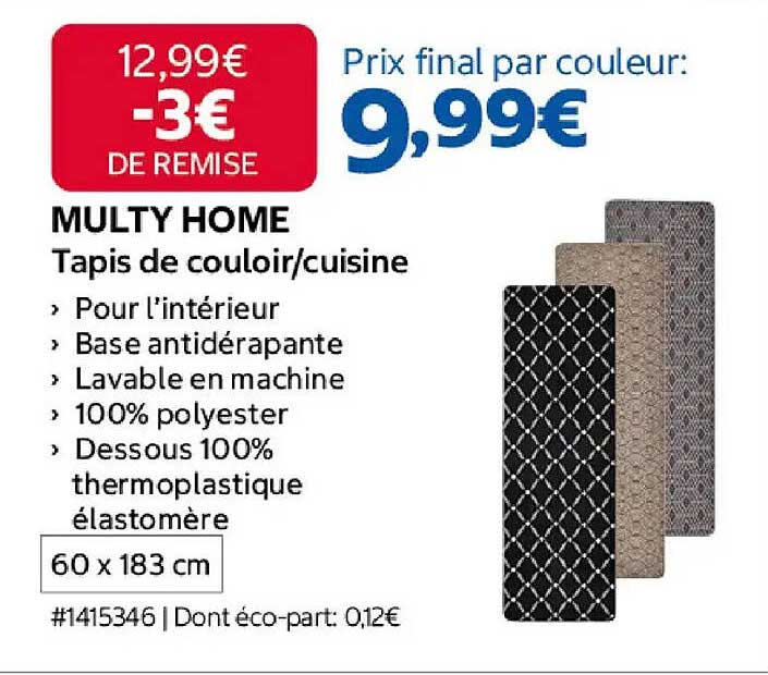 MULTY HOME Tapis de couloir/cuisine