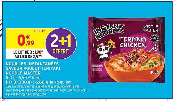 NOUILLES INSTANTANÉES SAVEUR POULET TERIYAKI NOODLE MASTER