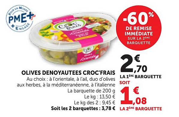 OLIVES DENOYAUTEES CROC'FRAIS