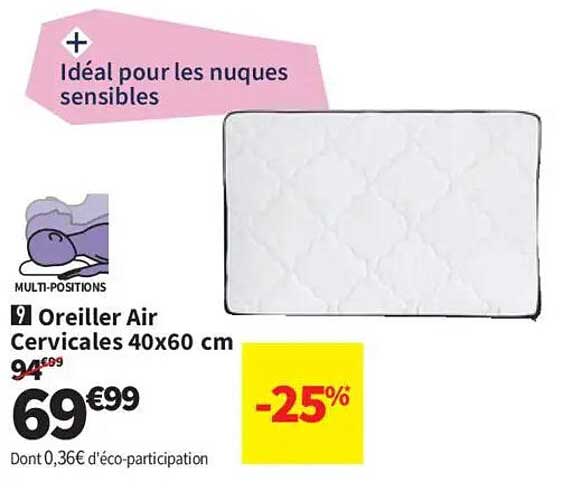 Oreiller Air Cervicales 40x60 cm