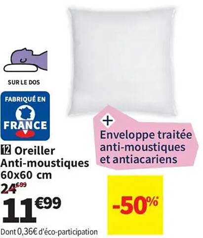 Oreiller Anti-moustiques 60x60 cm