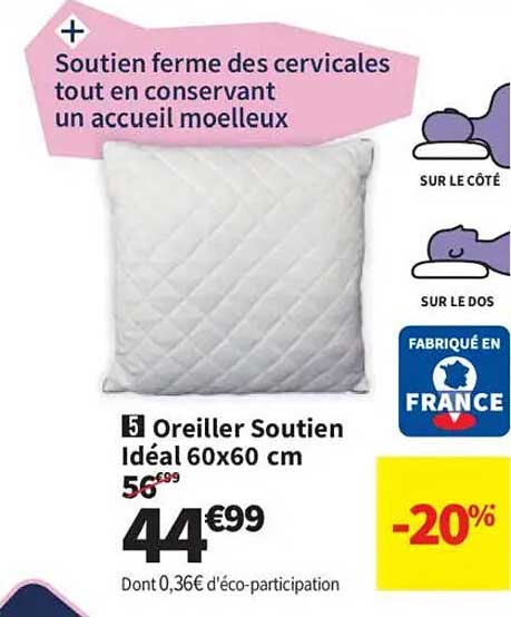 Oreiller Soutien Idéal 60x60 cm