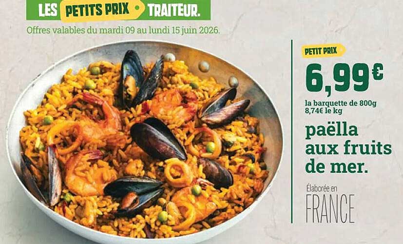 paëlla aux fruits de mer.