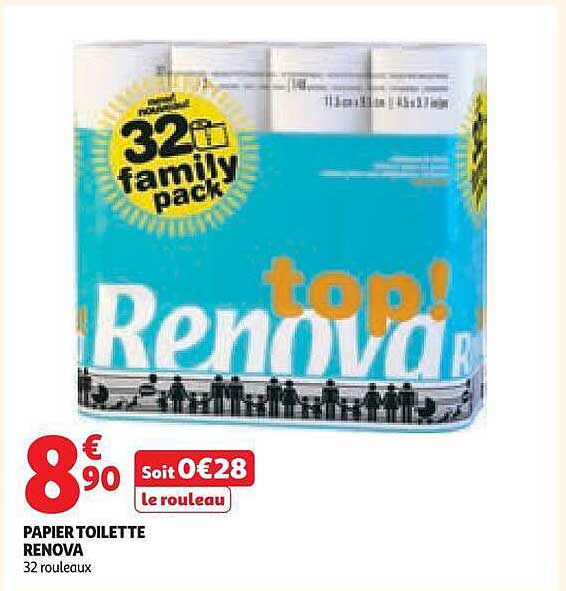 PAPIER TOILETTE RENOVA 32 rouleaux