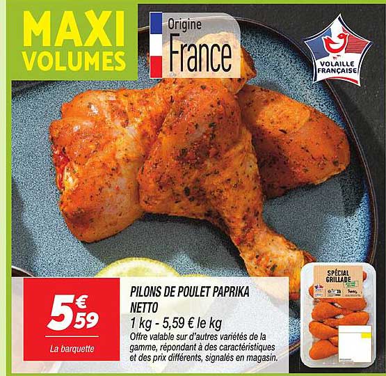 PILONS DE POULET PAPRIKA NETTO