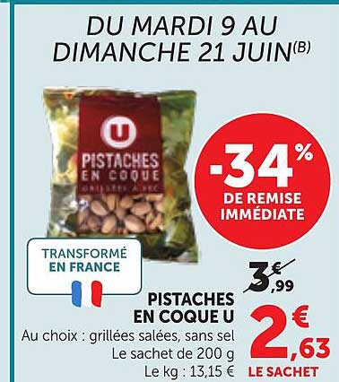 PISTACHES EN COQUE U