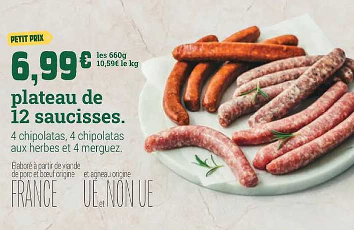 plateau de 12 saucisses.
