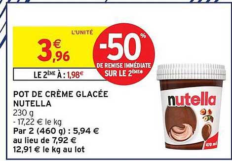 POT DE CRÈME GLACÉE NUTELLA