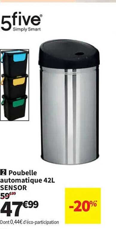 Poubelle automatique 42L SENSOR